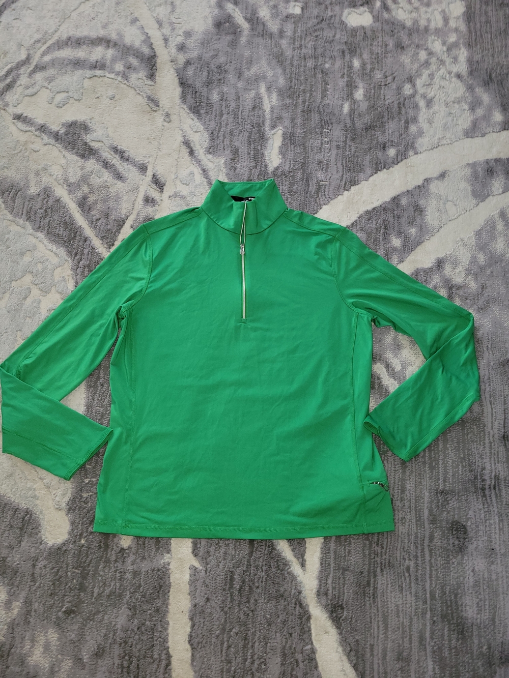 Ralph Lauren Bright Green Long-Sleeve Quarter-Zip Athletic Top Size L